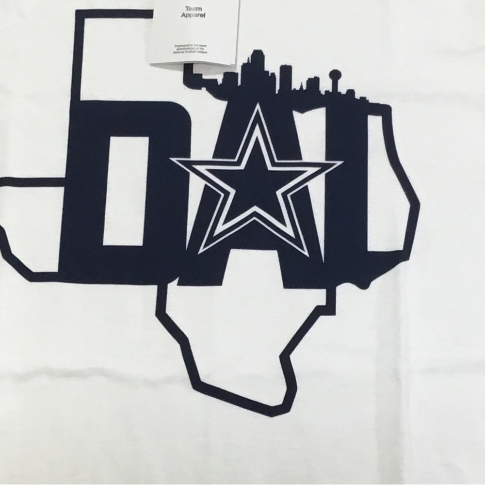 Nike KIDS Dallas  White with Navy Star and Texas Skyline Graphic SS Tee sZ M